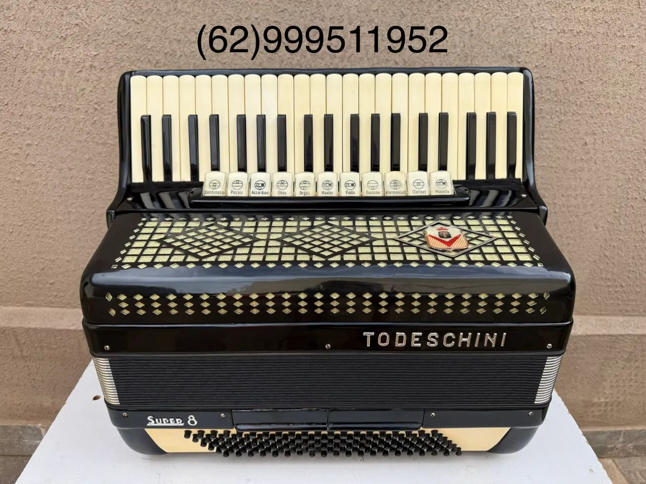 Acordeon sanfona gaita Todeschini super 8 selo verde ano 1963