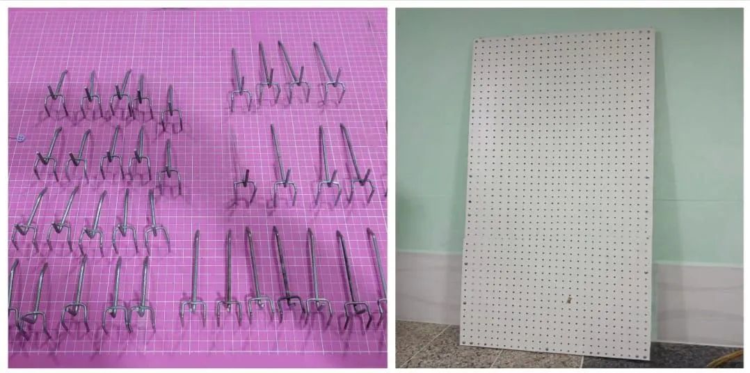 Chapa perfurada Eucatex 120x60 com 40 ganchos de 3 tamanhos - Foto 2