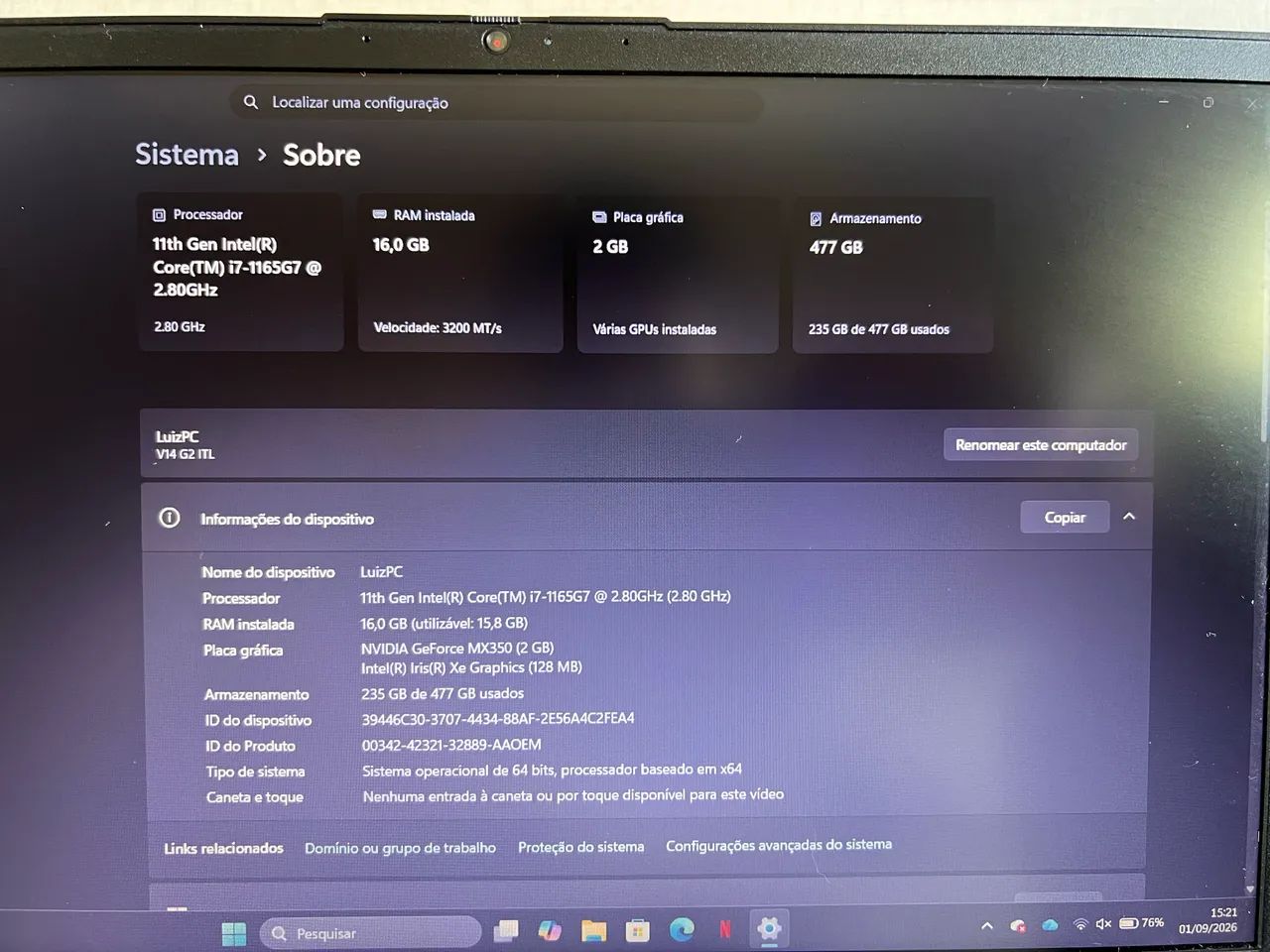 Notebook Lenovo V14 - Foto 4