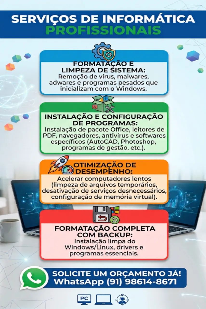 SERVIÇOS DE INFORMÁTICA - COMPUTADORES - PROGRAMAS - JOGOS - ASSISTÊNCIA REMOTA - Foto 2