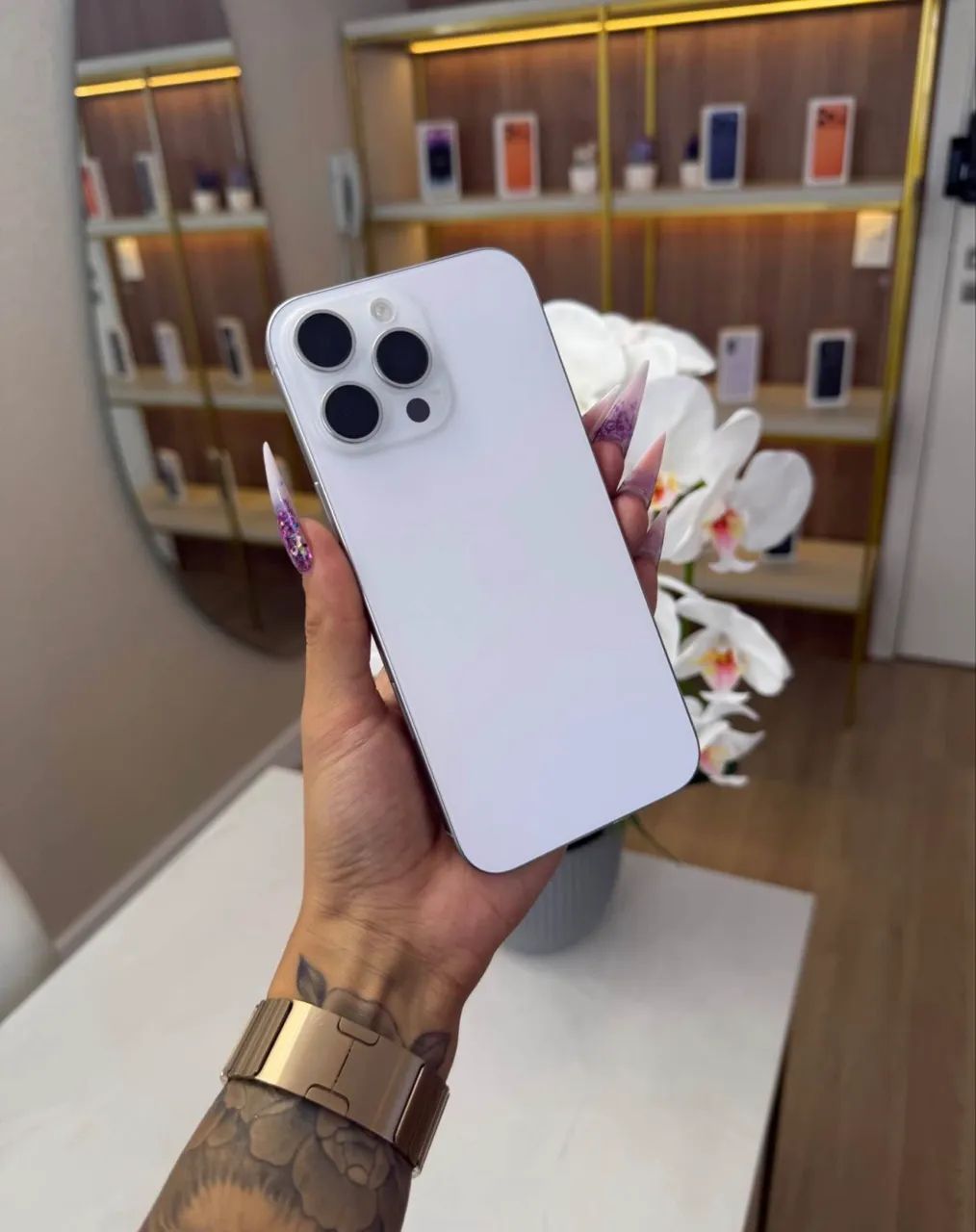 iPhone 16 pro max titânio branco 256 gb 