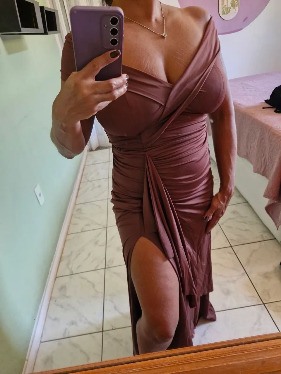 Vestido festa marrom - Foto 4
