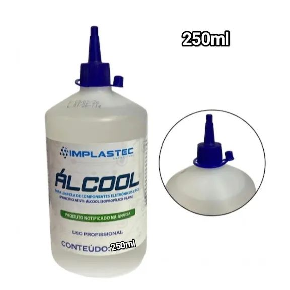 Álcool Isopropílico Implastec 250ml uso Profissional 
