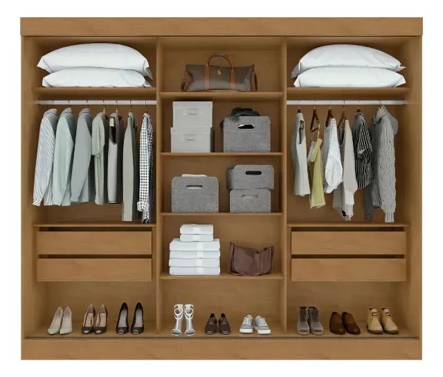Guarda Roupa Pardo 2m30 Com Espelho Novo Entrega Rápida - Foto 2
