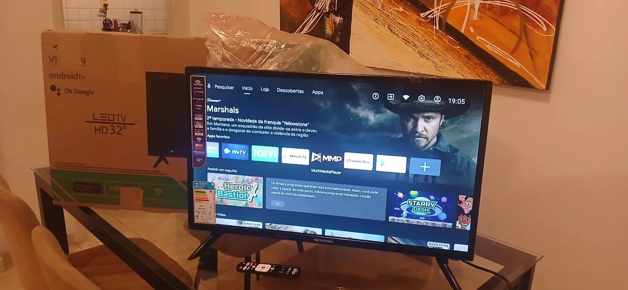 Tv vizzion 32 polegadas smart Android Bluetooth Cromecast semi-novo aceito cartão 