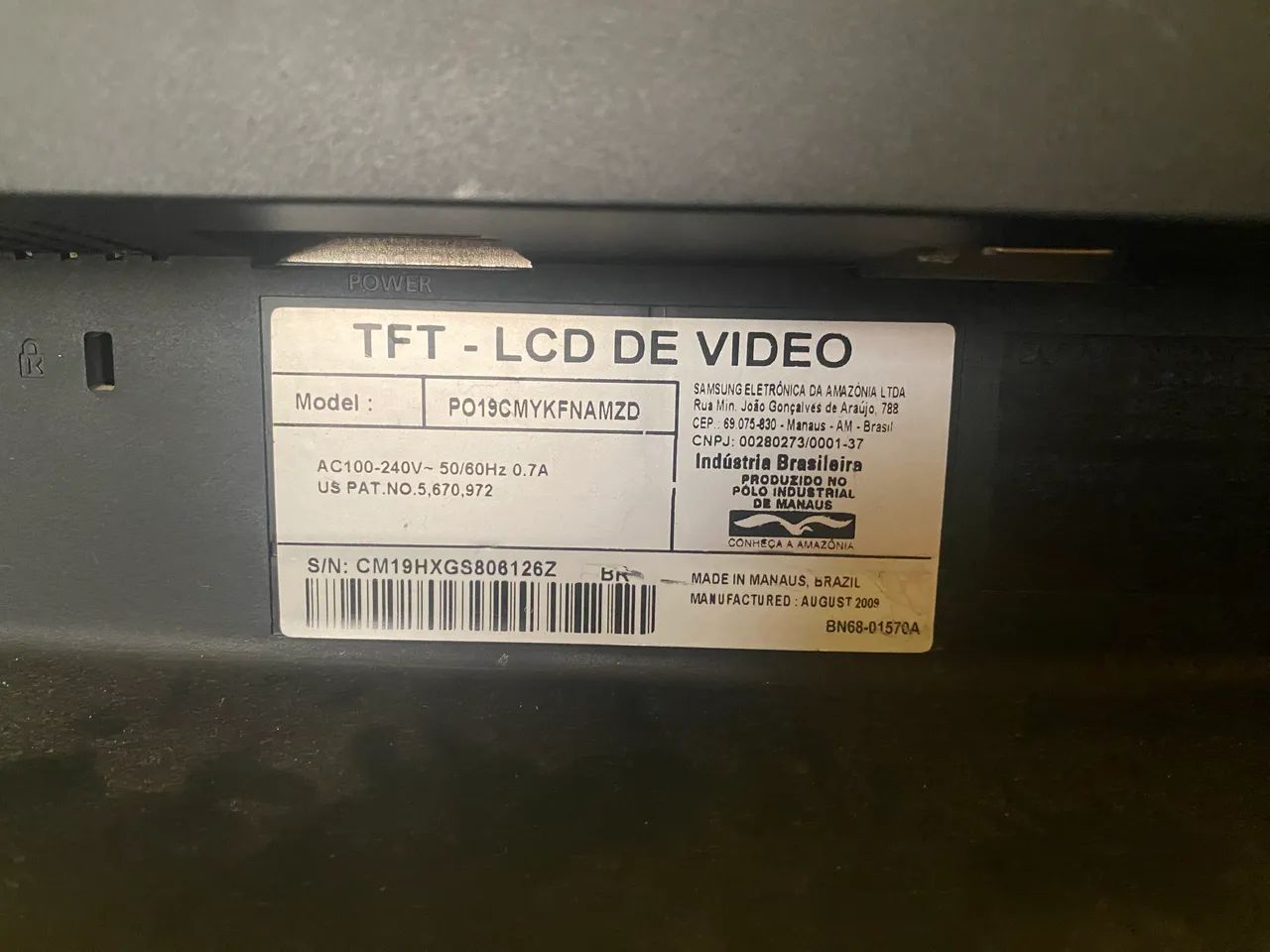 Monitor positivo 19 (defeito )