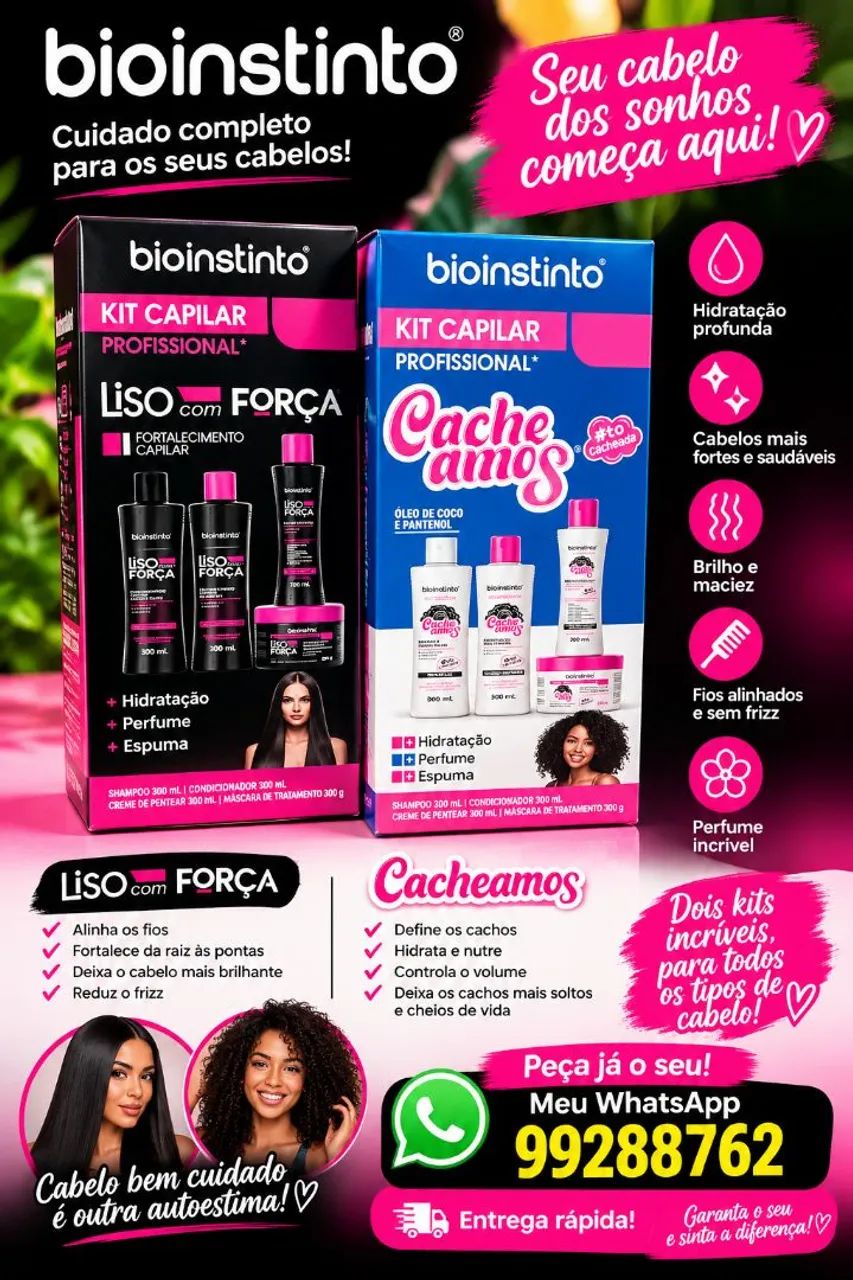 Kit shampoo 4 em 1 bio instinto 