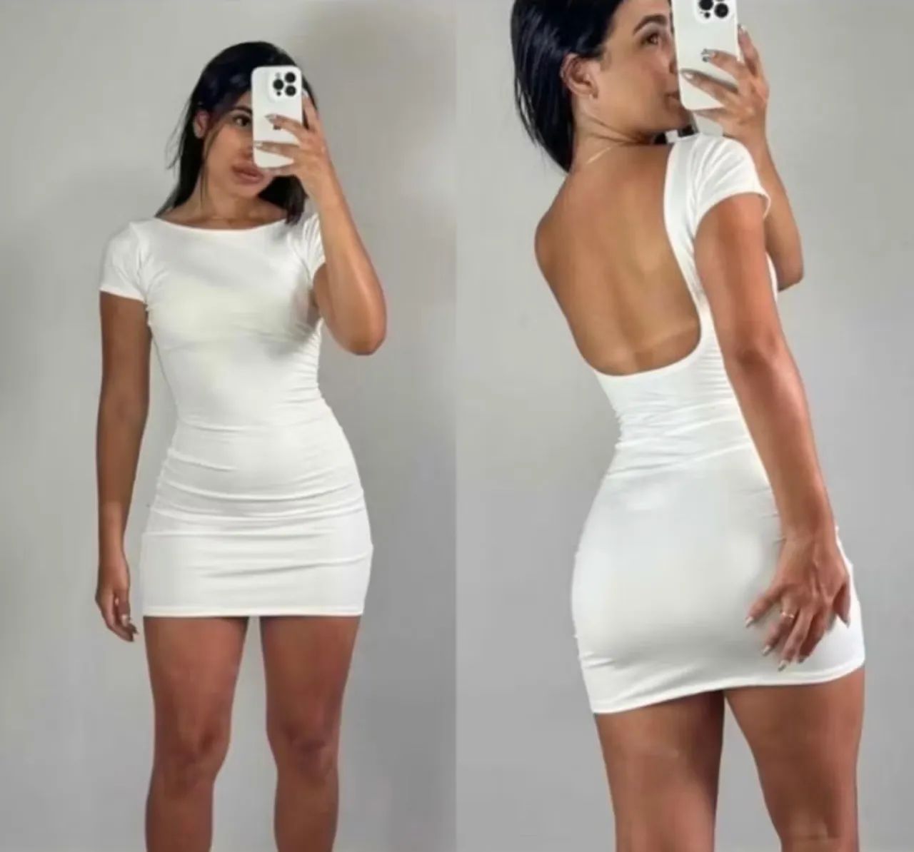 Vestido branco costas nua 