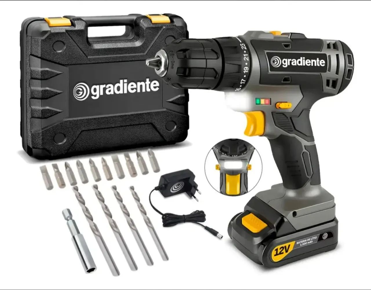 Parafusadeira Furadeira gradiente Nova Bateria