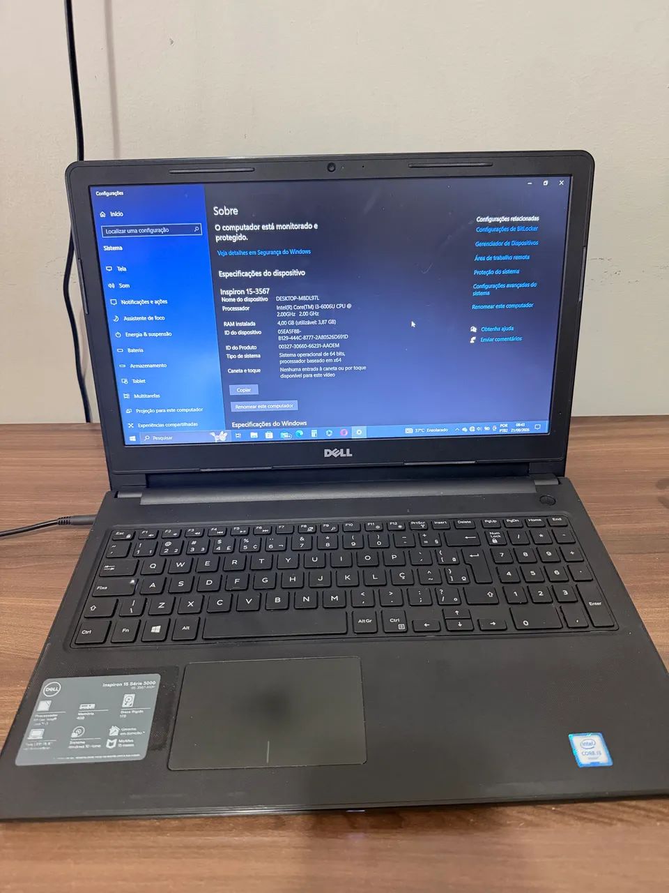 Notebook Dell Inspiron 15 (Core i3, 4GB RAM)