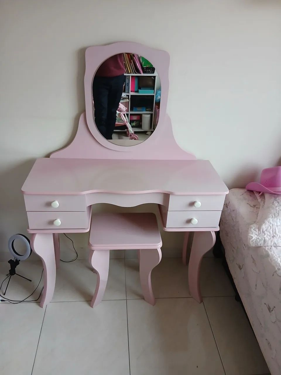Penteadeira Rosa com Banqueta - Foto 2