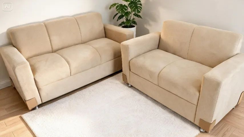 Sofá 2 e 3 Lugares Suede Preto D33 Durável - Foto 3