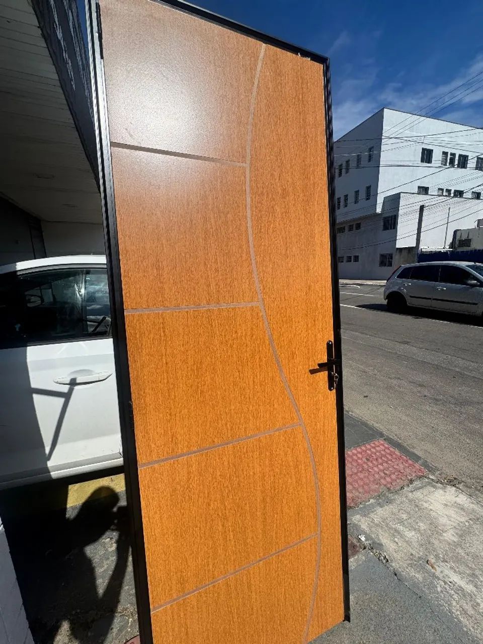 Porta frisada encerada Completa (com marco de alumínio) - Promoção!! - Foto 4