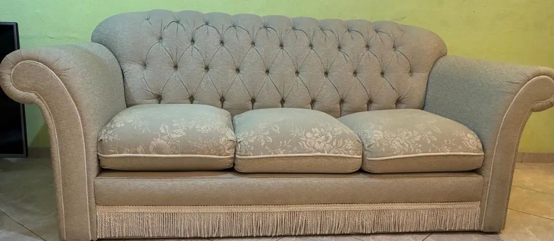 Conjunto Sofá Clássico Capitonê Verde 3 peças (2 e 3 Lugares + Recamier) Impermeabilizado - Foto 2