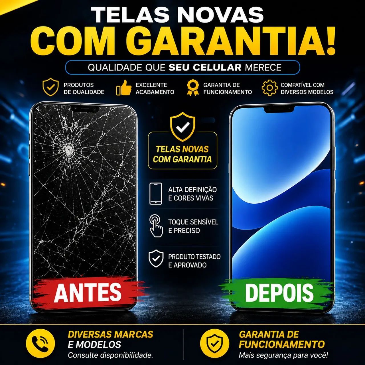 Troca de tela de celular 