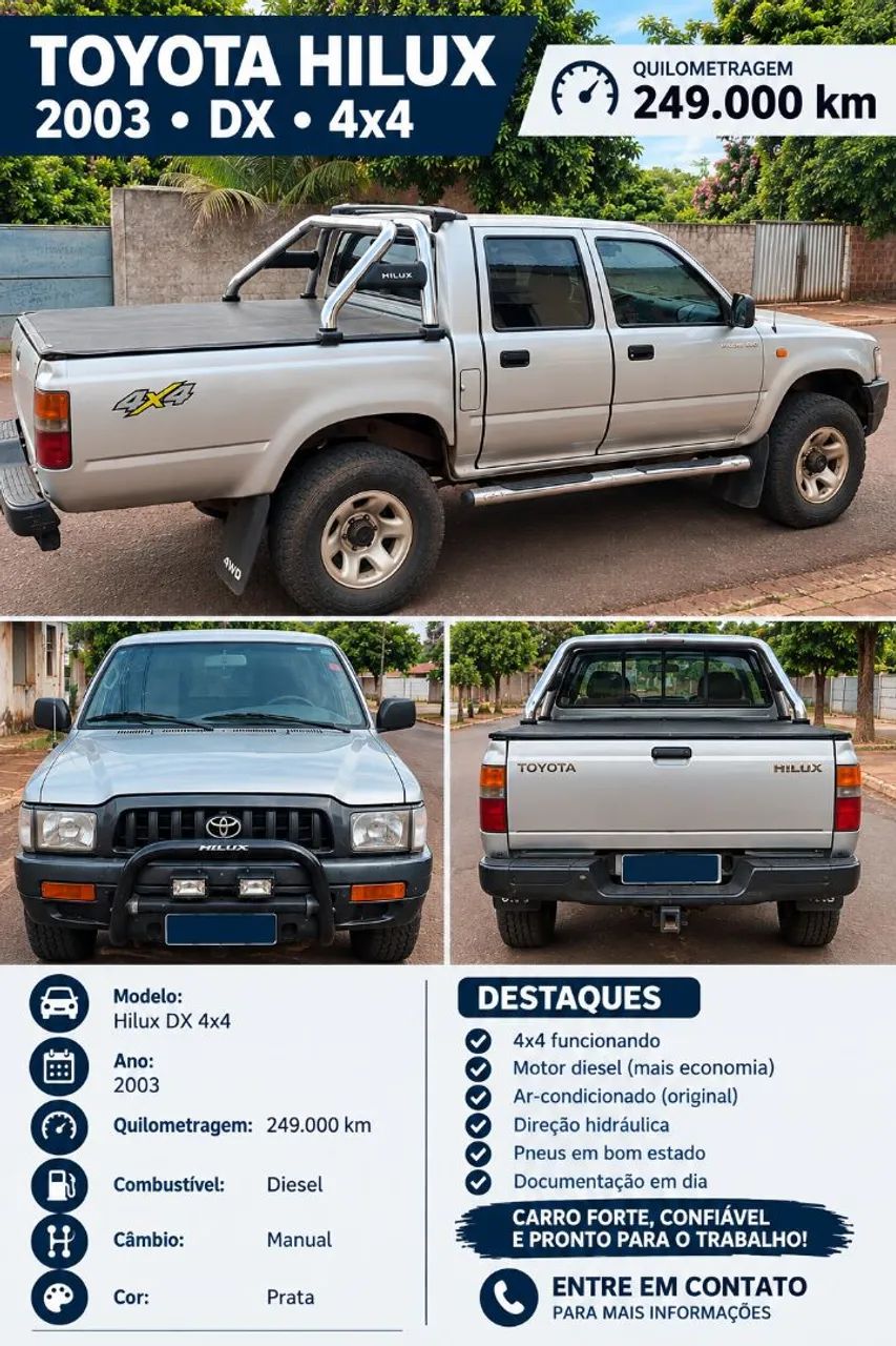 Toyota Hilux Hilux CD DX 4x4 3.0 8V 90cv Diesel 2003