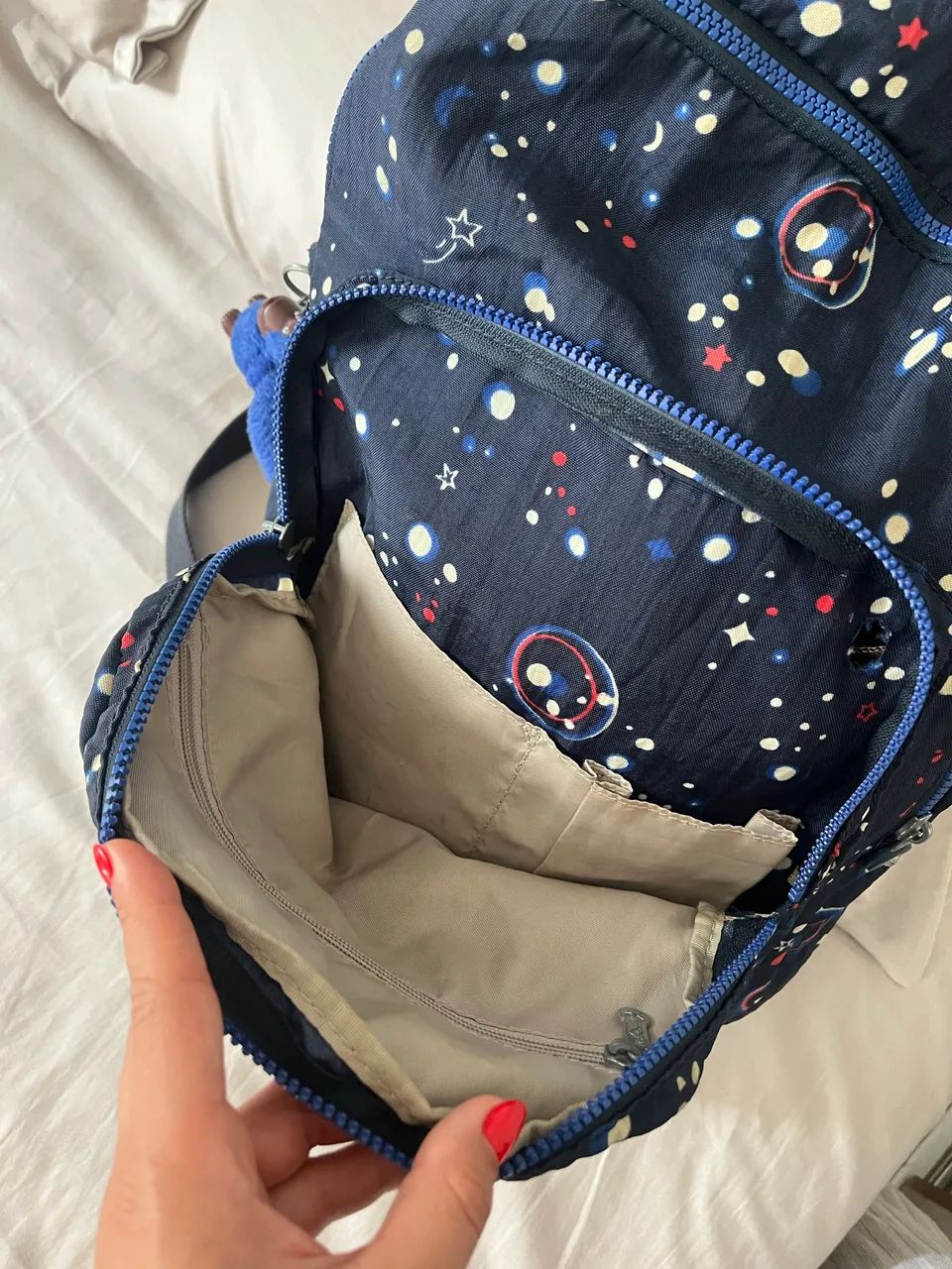 mochila kipling azul estampada original - Foto 2