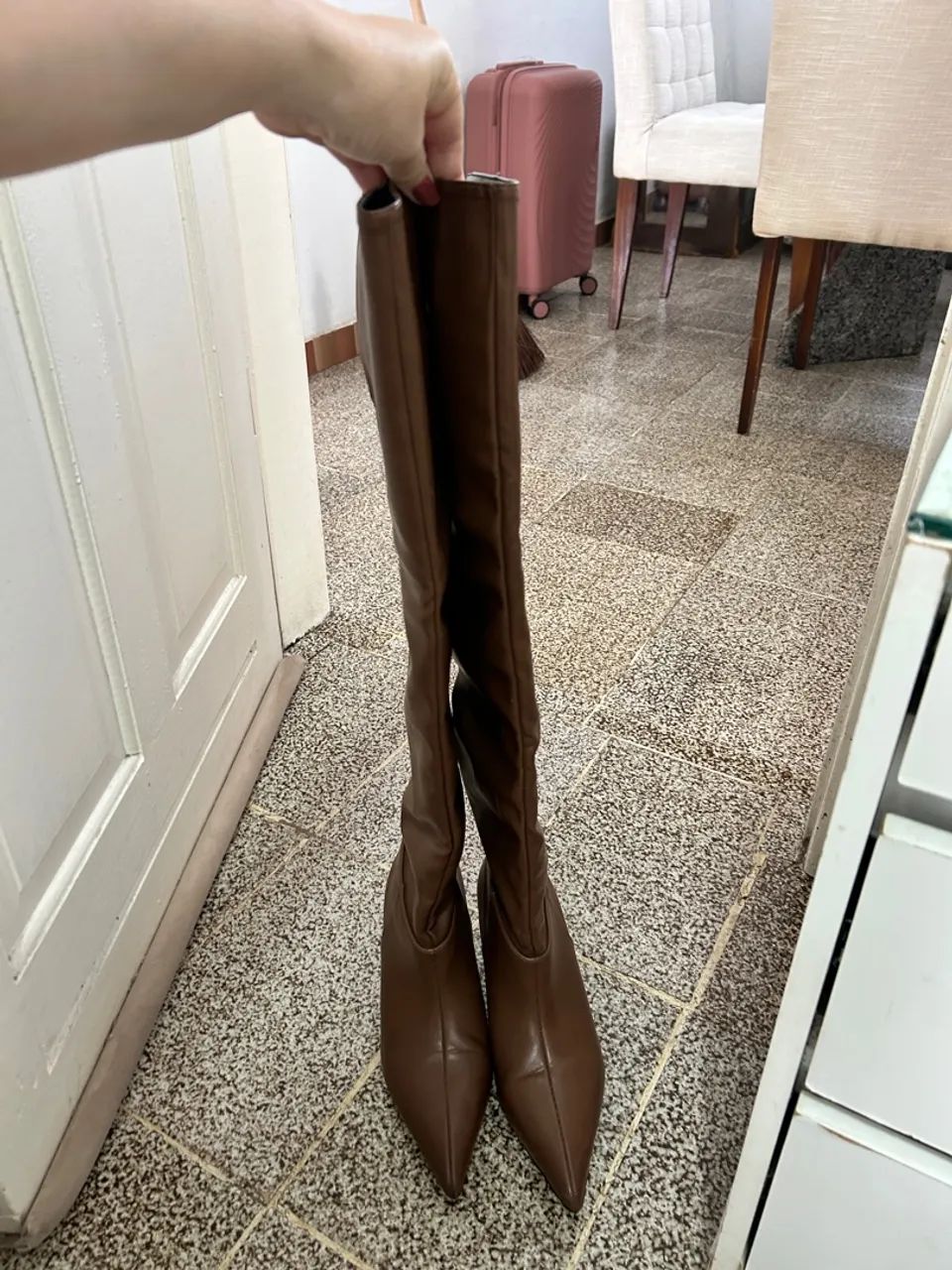 Bota cano alto Marrom - Foto 4
