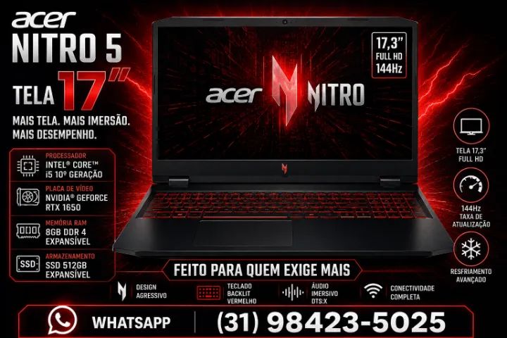 NOTEBOOK ACER NITRO 5 ( TELA 17 POLEGADAS )