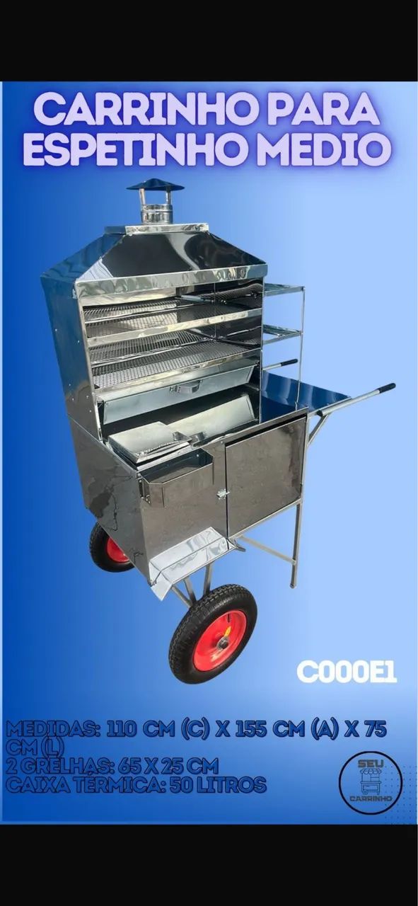 Carrinho para espetinho 