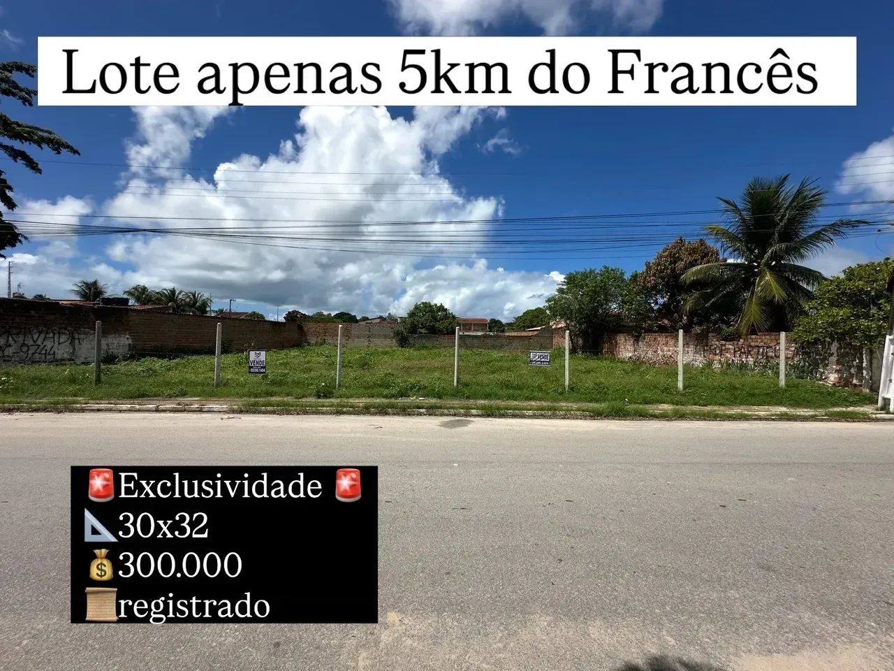 Próximo A PRAIA DO FRANCÊS Area para venda tem 960m2 - Marechal Deodoro - AL