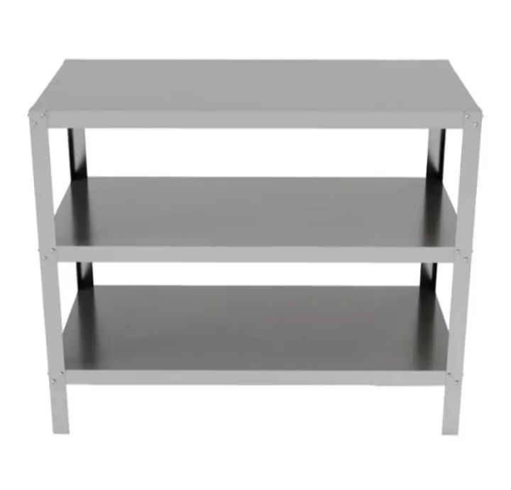 Mesa inox tripla, 91cm, escovada.