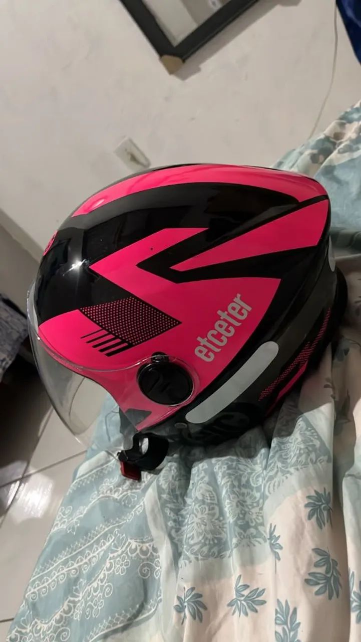 CAPACETE ETCETER ROSA E PRETO  - Foto 2
