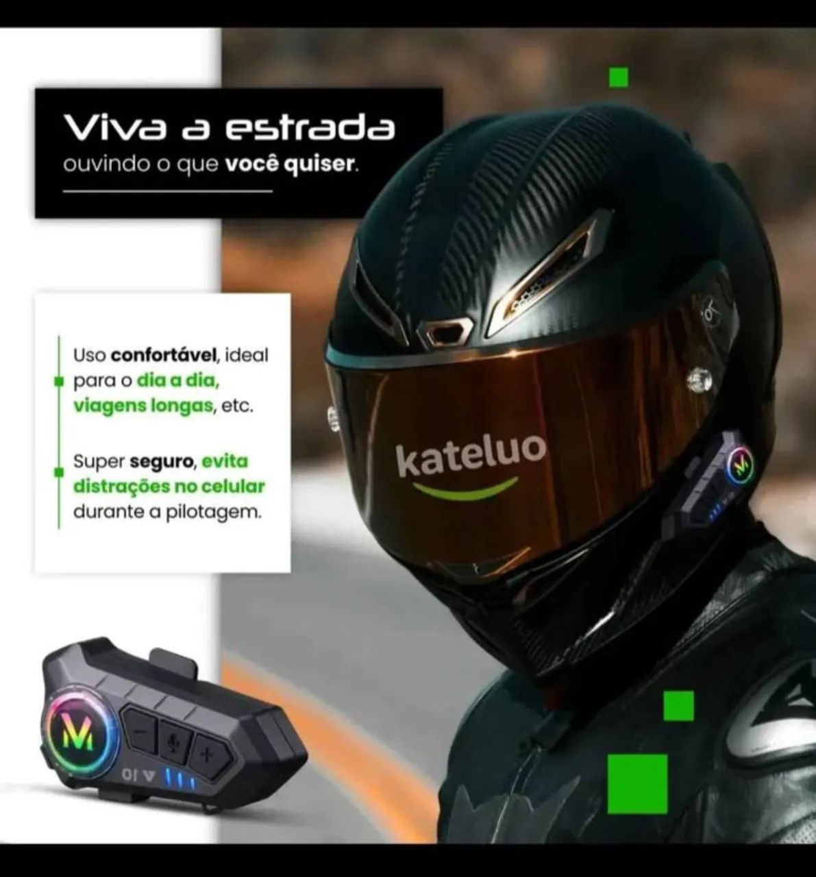 Fone de ouvido bluetooth para capacete sem fio - Foto 3