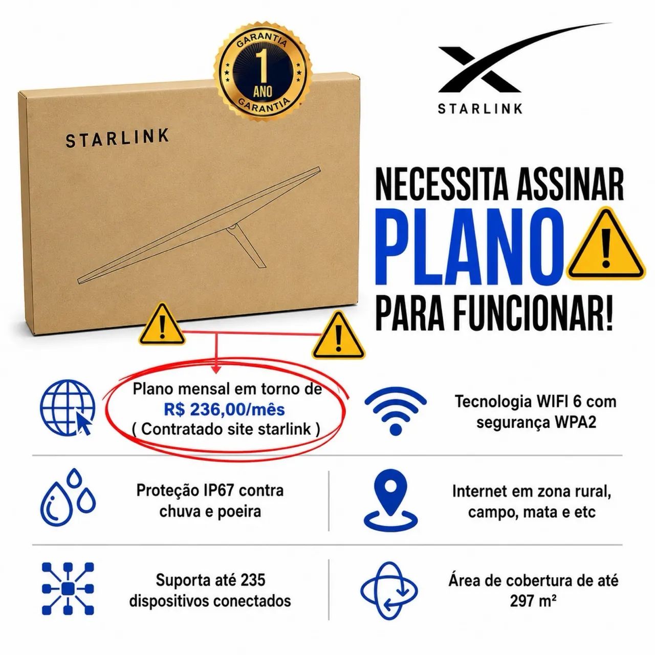(ANTENA NOVA LACRADA) Starlink mini internet via Satélite  - Foto 5