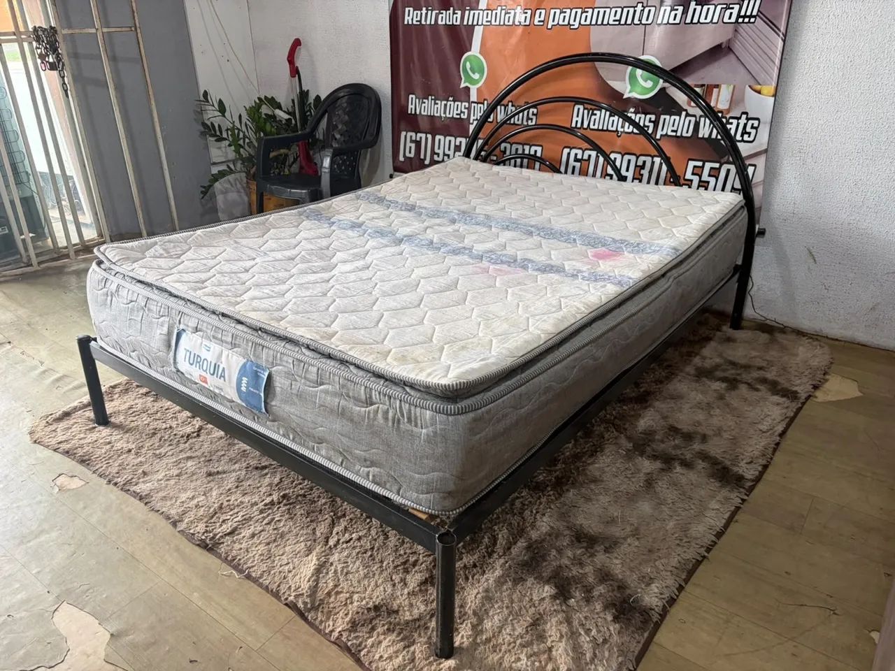 Cama de ferro casal + colchão  - Foto 4
