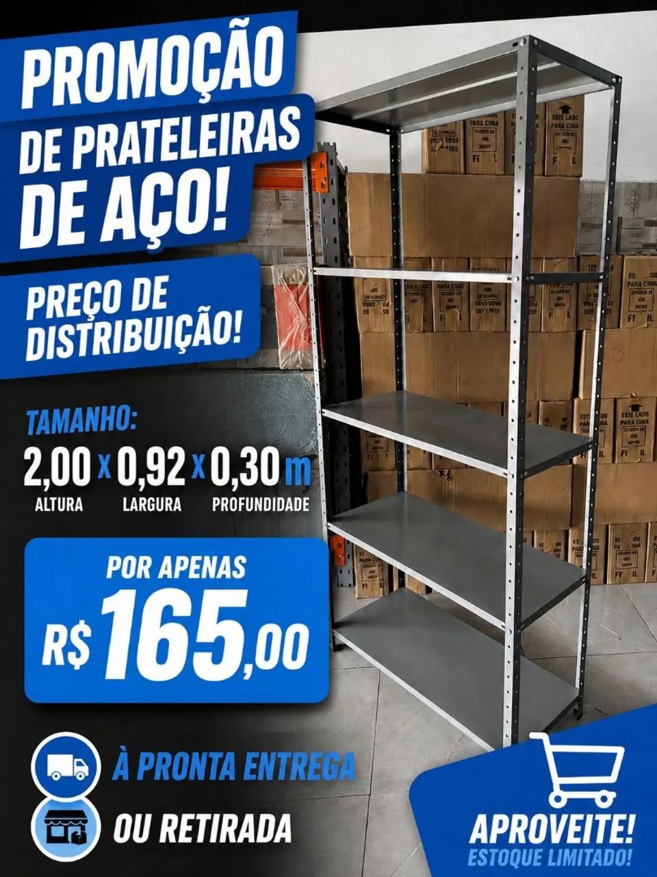 Prateleiras de aço 