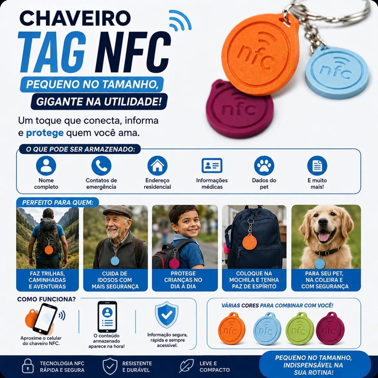 TAG de chaveiro para identificação 
