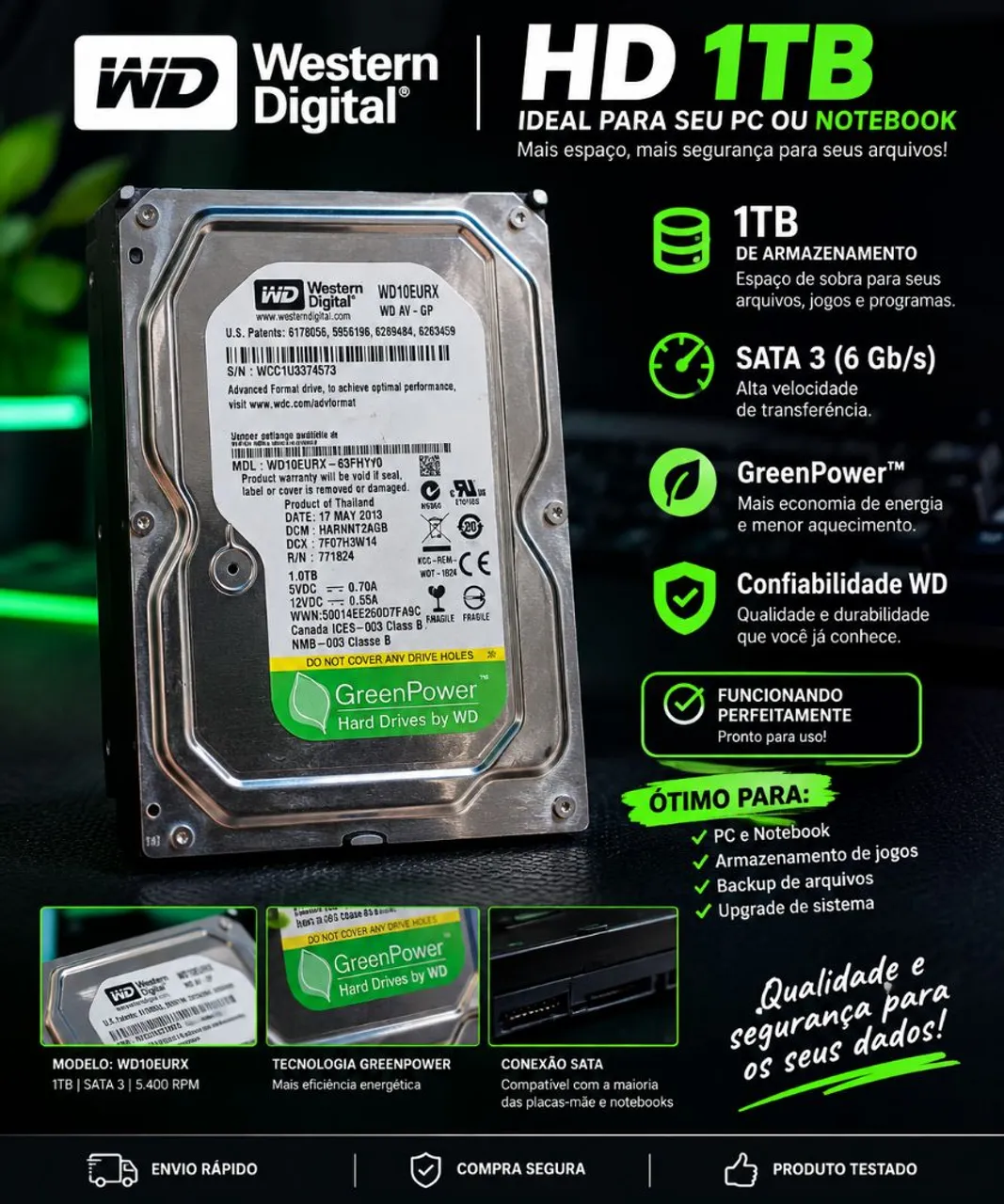 美品 i7 SSD256GB+HDD750GB 16GB タッチパネル №087 Hd 750Gb - Armazenamento - Quadras Econômicas Lúcio Costa (Guará