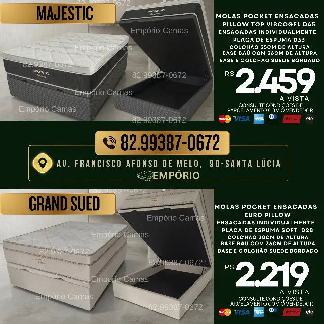 cama baú casal base e colchão molas pocket ou espuma pronta entrega consulte - Foto 2