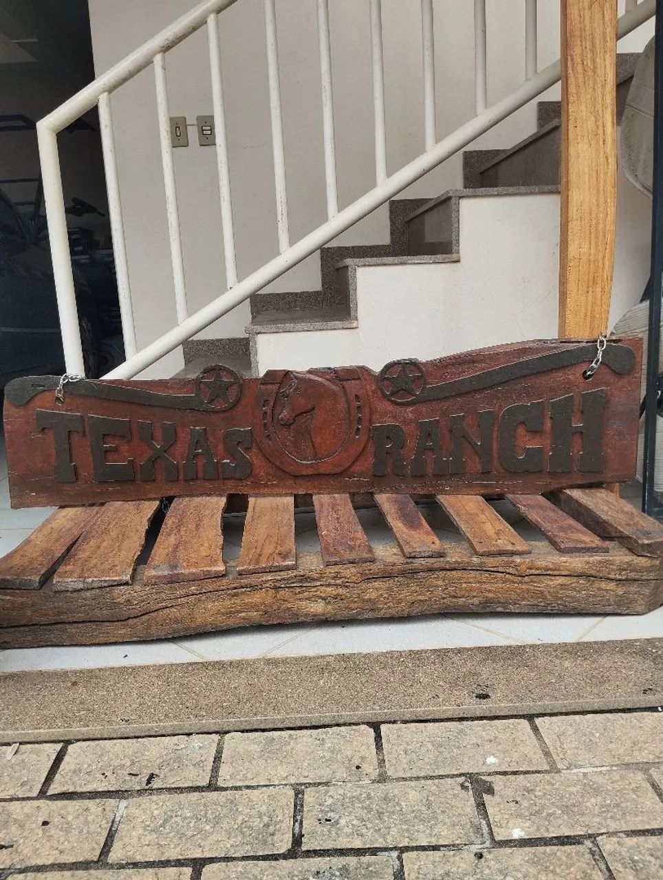 Placa de madeira rústica para decoração