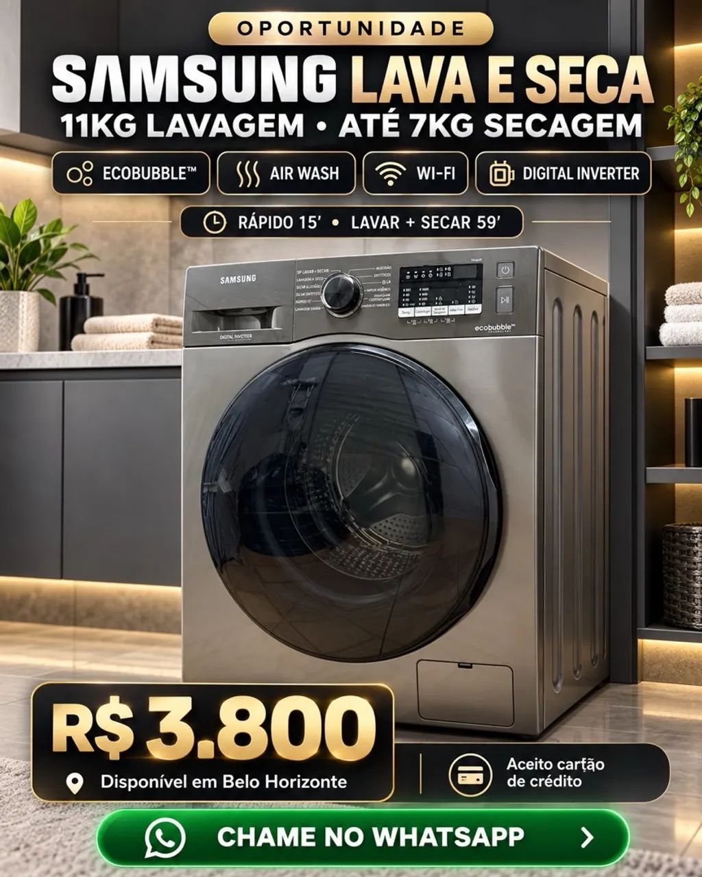 Máquina lava e seca 