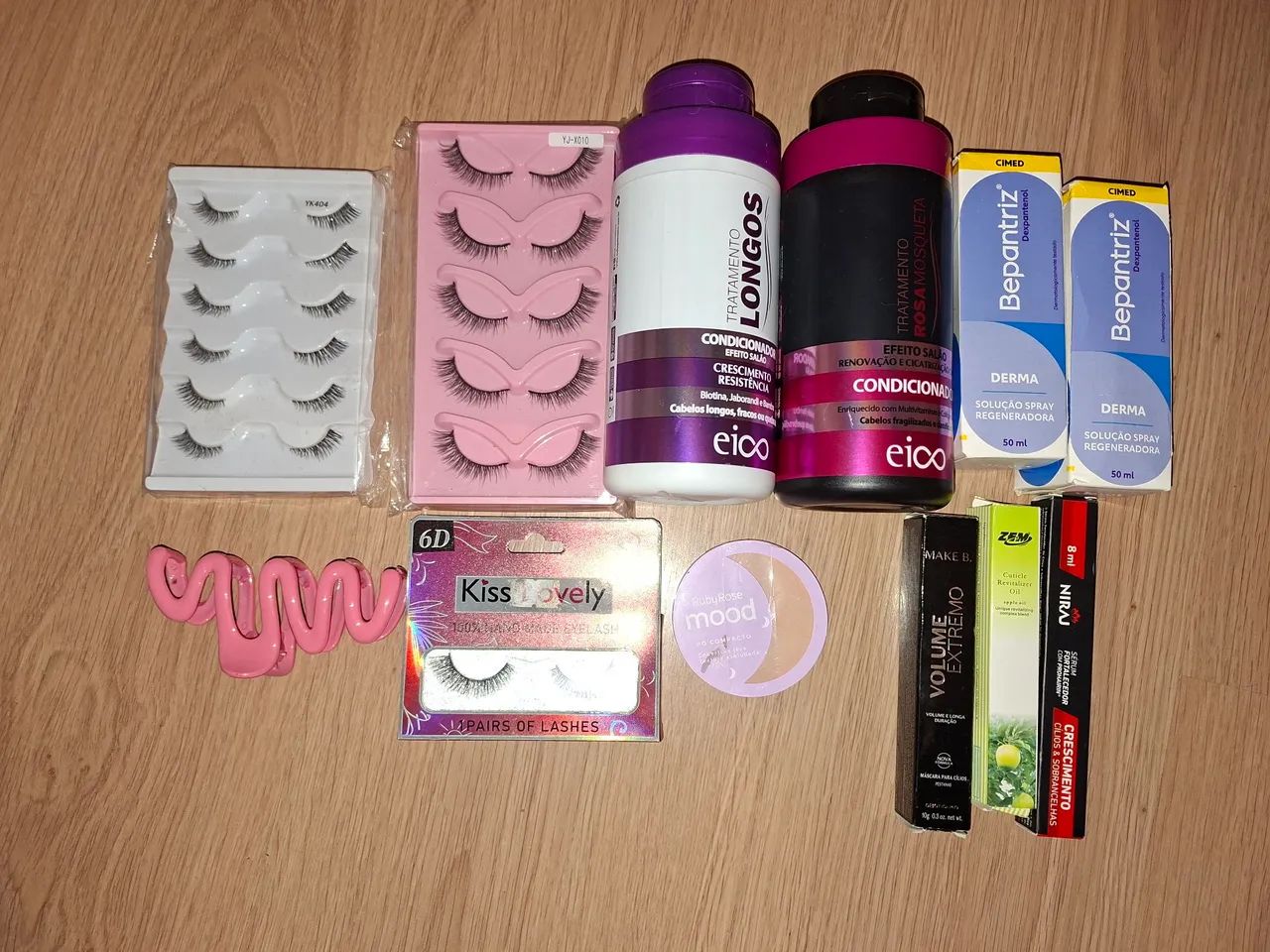 Kit itens maquiagem e cabelo novos
