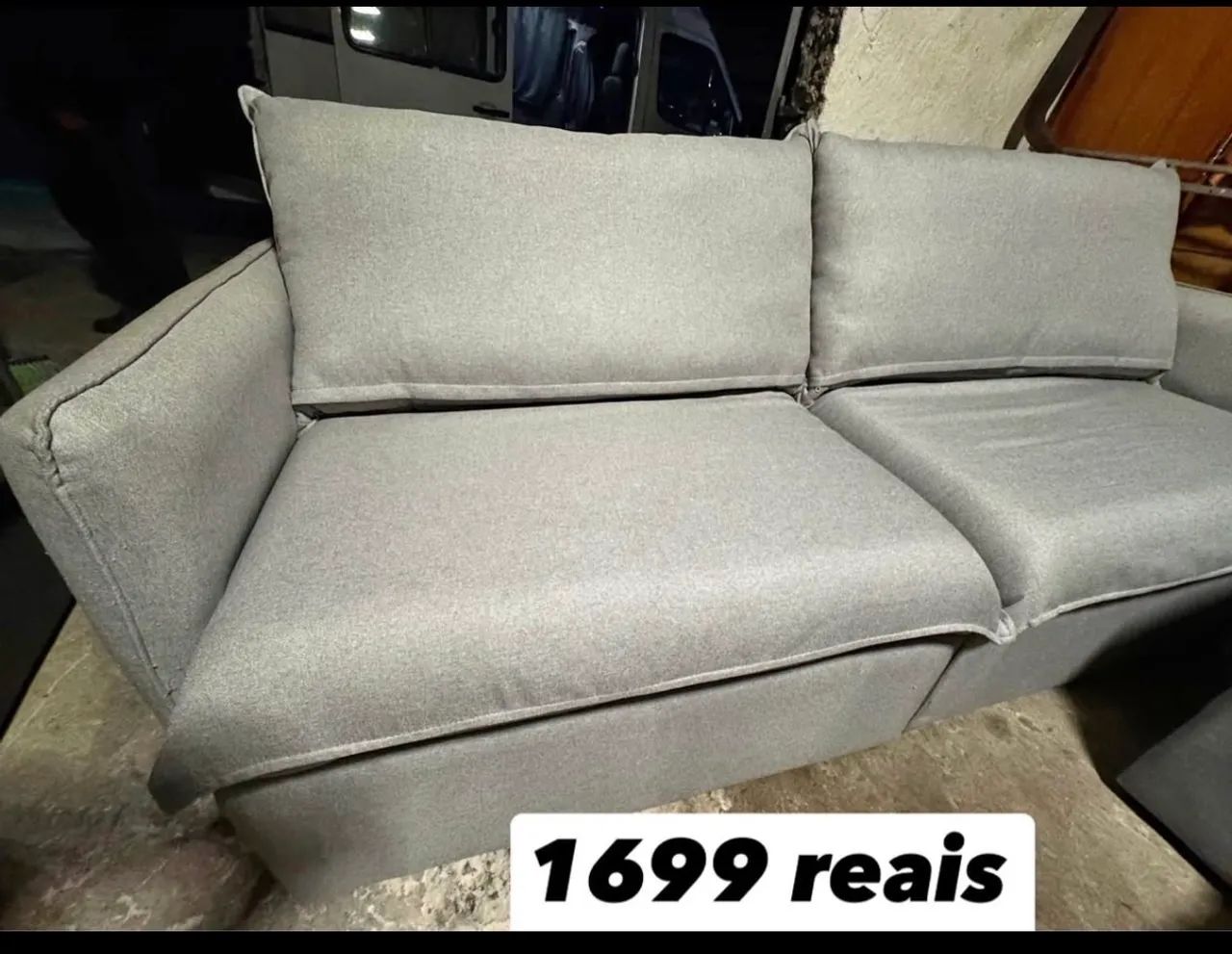 Sofa baú cinza semi novo 