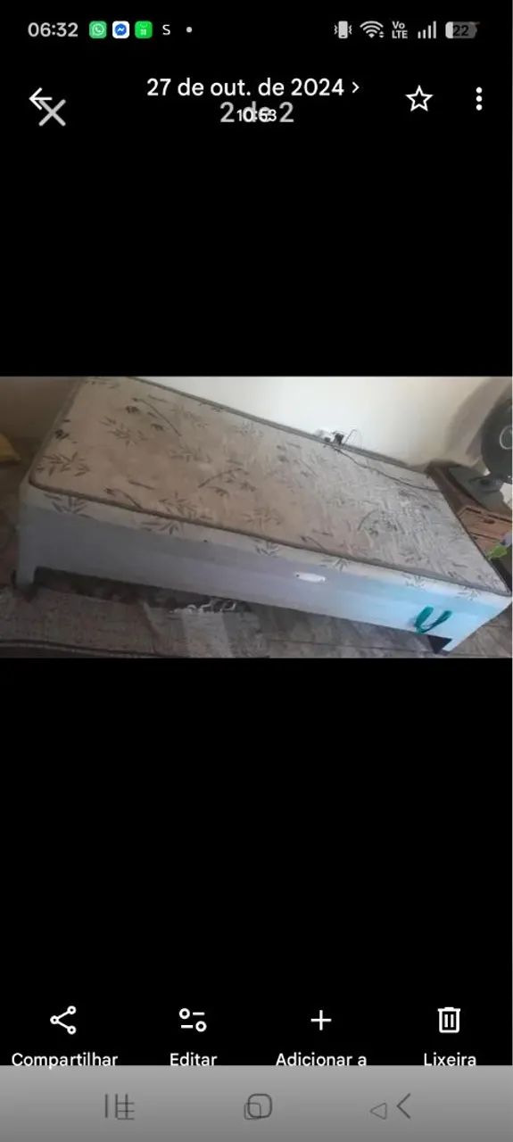 Cama box baú solteiro com colchão 