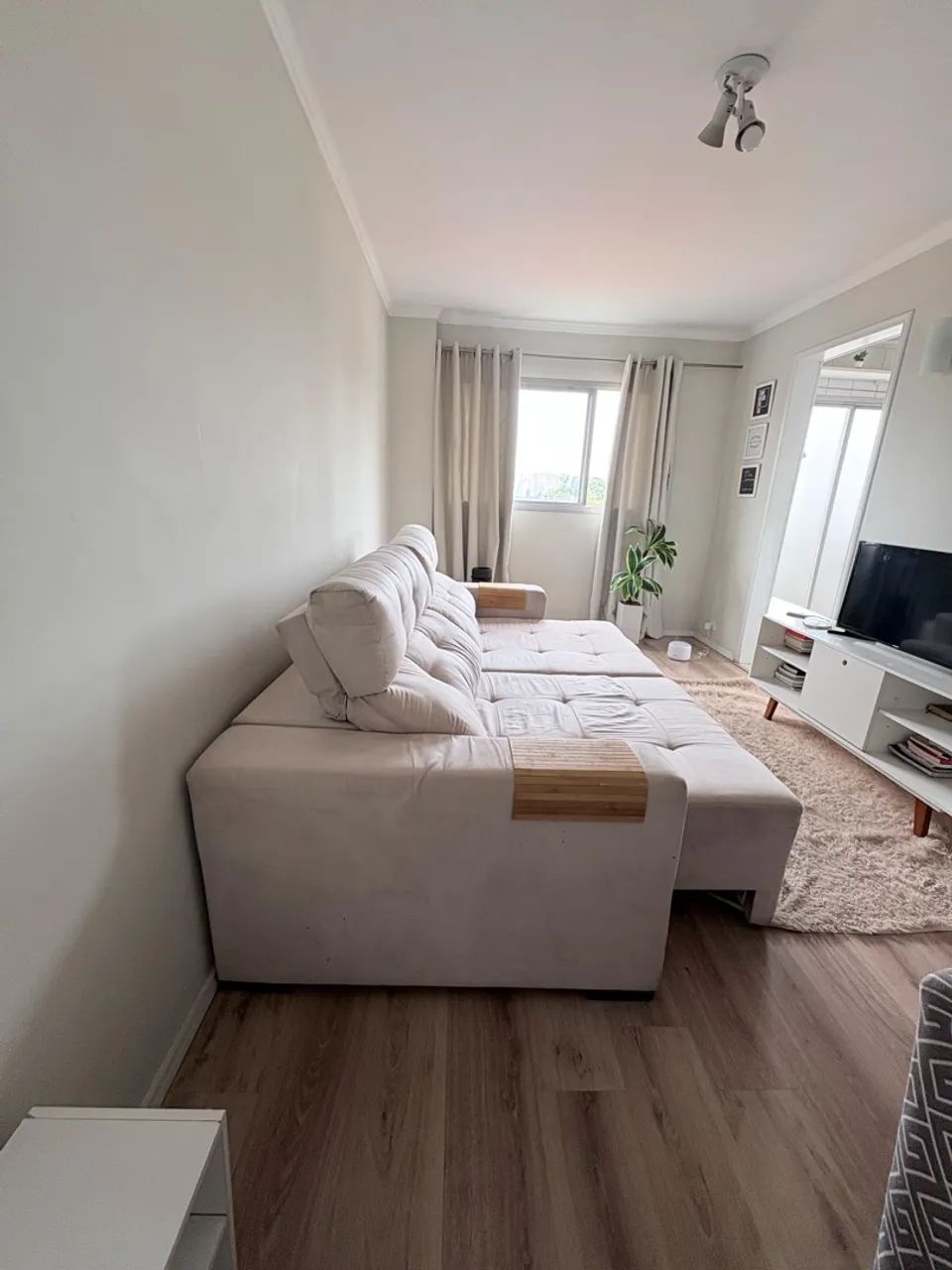 Sofá Retrátil e Reclinável Cinza-Claro, 2,36 m  - Foto 3