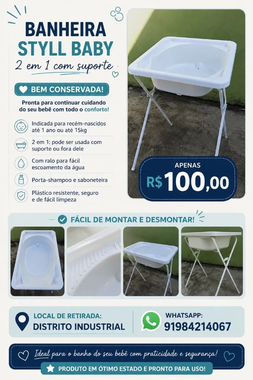 Banheira com suporte 