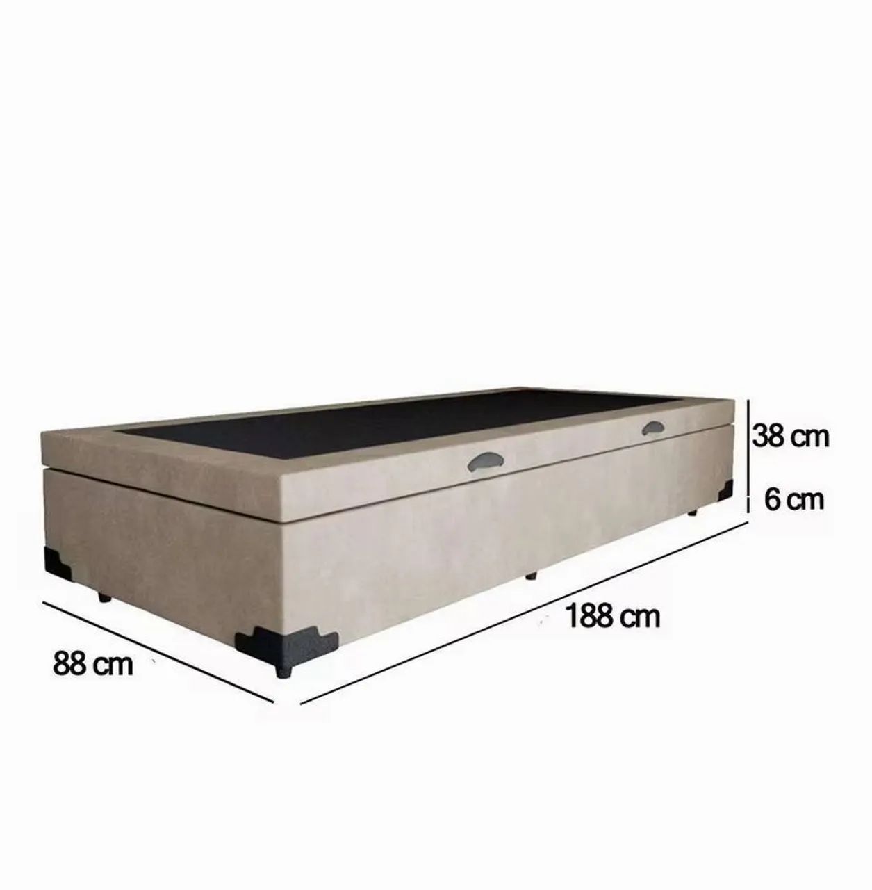 Cama box baú solteiro em Suede bege  - Foto 2