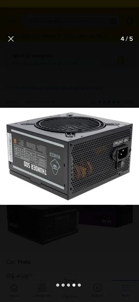 Fonte Mancer Thunder 500w 80 Plus Bronze MCR-THR