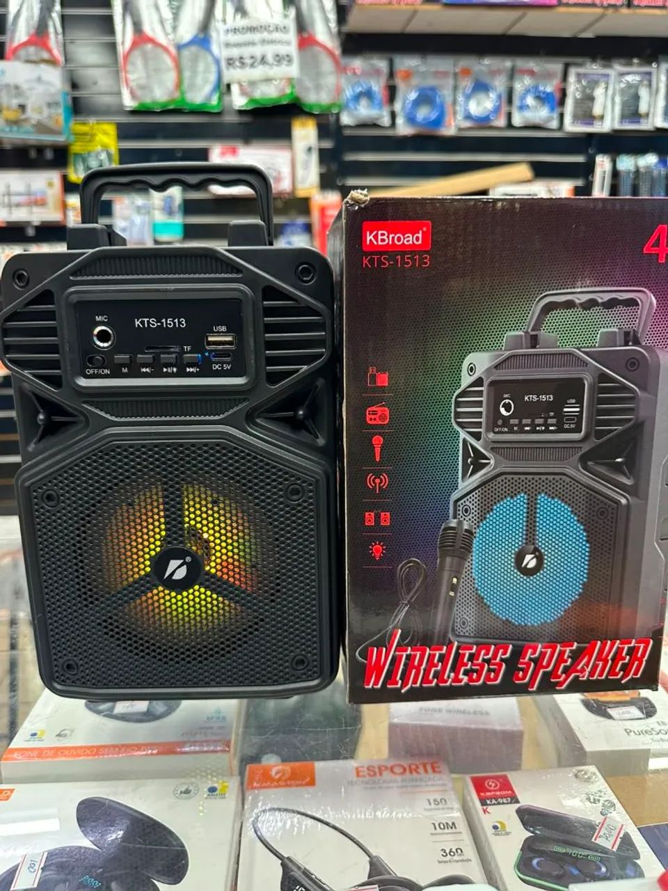 Caixa de som 100w amplificada com microfone Bluetooth Rádio Pendrive recarregável  - Foto 5