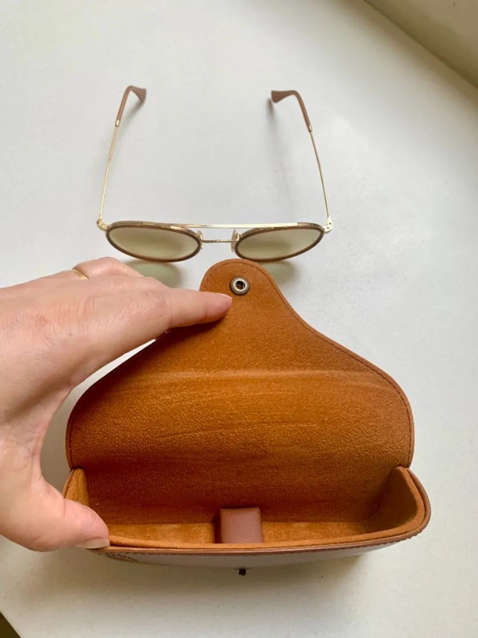 Ray-Ban Round Double Bridge RB3647N Original (Usado 2x - Completo) - Foto 3