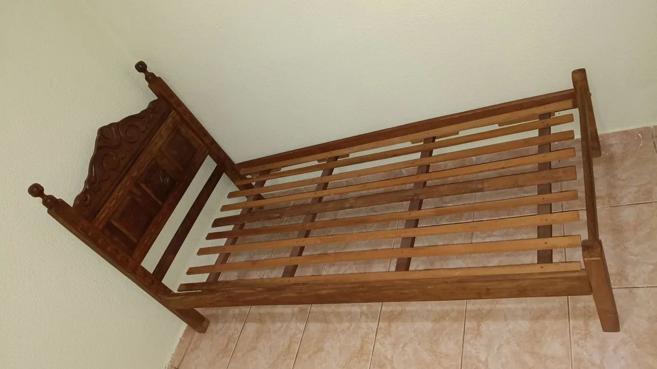 Cama de solteiro madeira 0.88 X 1.98 - Foto 3