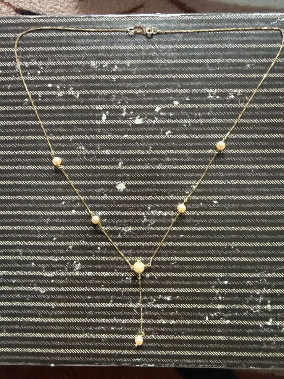 Gargantilha ouro com pérolas 