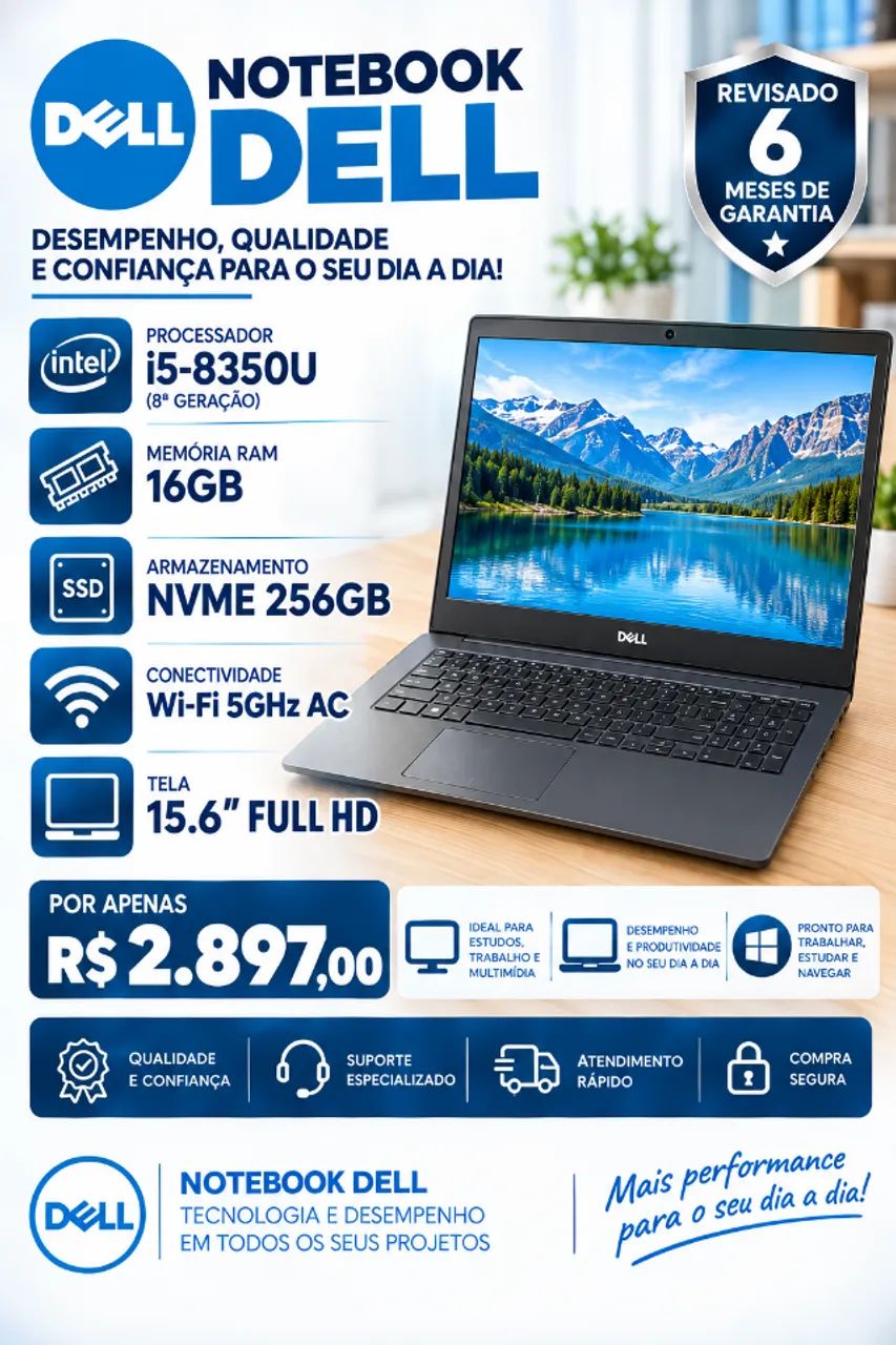NOTEBOOK DELL INTEL i5 16GB RAM NVME 256GB - Foto 3
