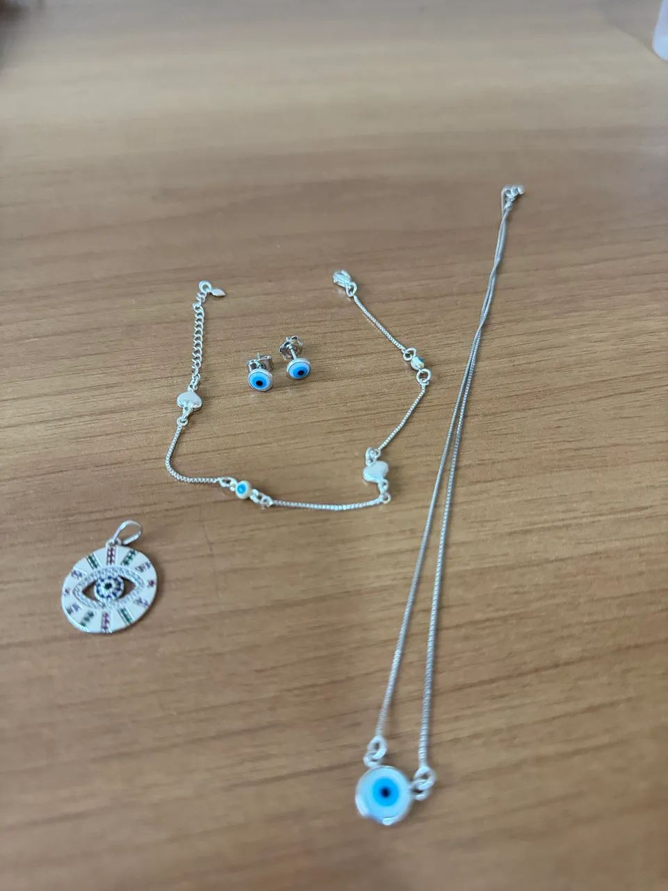 Kit de peças em Prata 925 de olho grego. - Foto 2
