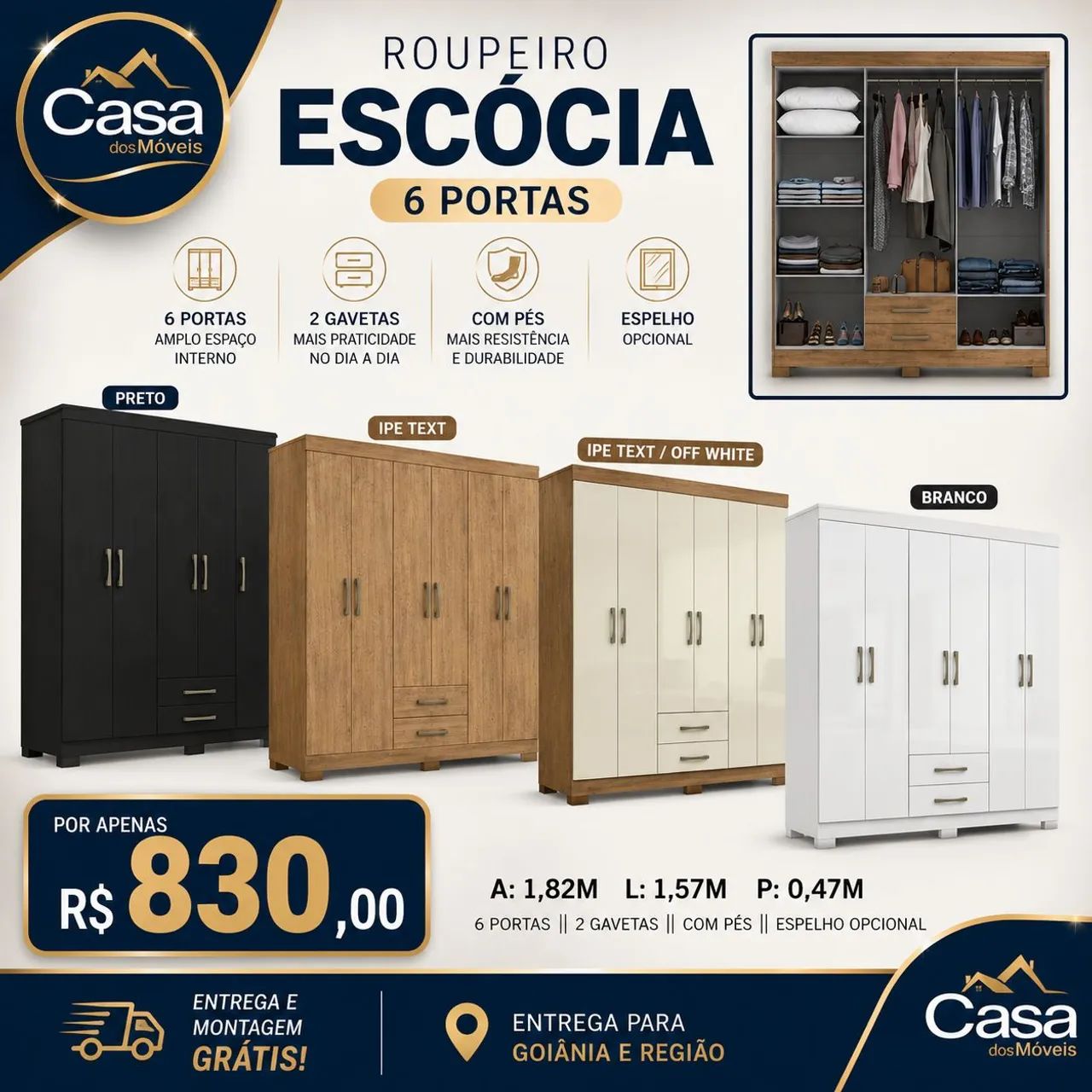 Roupeiro Escócia 6 portas 